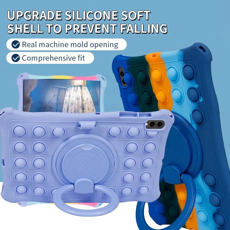 

Мягкий чехол Bubble для Samsung Galaxy Tab S9 S8 Plus 12,4 S7 FE, чехол-подставка для планшета A9 8,7 A9 Plus с плечевым ремнем Capa