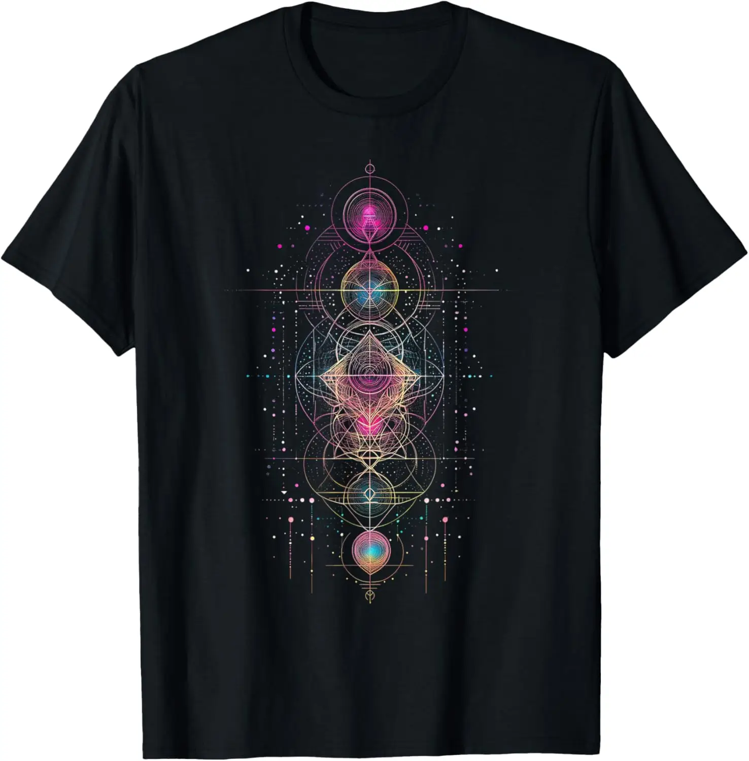 Sacred Geometry Metatron Cube Spiritual Yoga T-Shirt Print Original Design Gifts T Shirts Casual  Graphic Tee