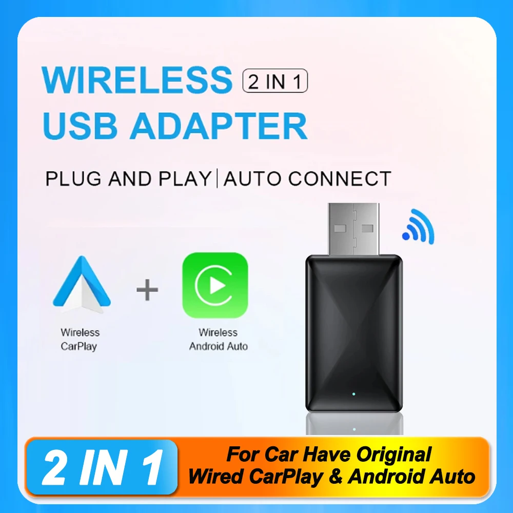 NEW Wireless CarPlay Android Auto Wireless Adapter Smart Mini Box Plug And Play WiFi Fast Connect Universal For Toyota