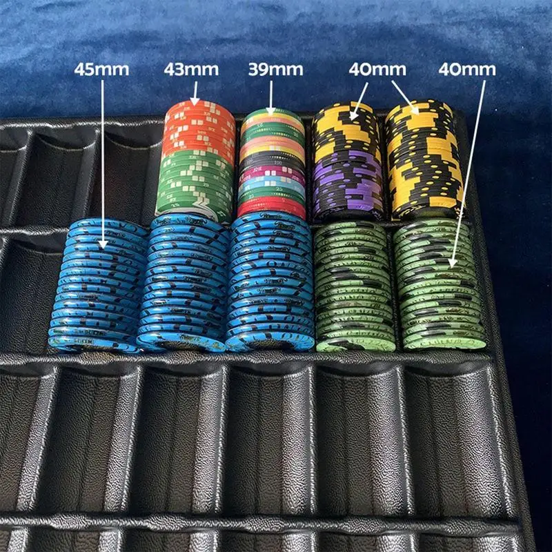 Chip Tray Poker Chip Holder Casino Poker Table Chip Holder Dealer Table Chips Storage Tray Holder for 39/40/43/45mm Chips