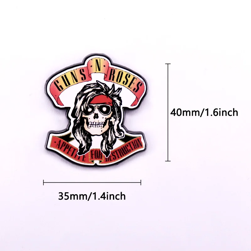 Hard Rock Band Logo Badge Skull Enamel Pin Music Lapel Pin Fans Gift Accessory