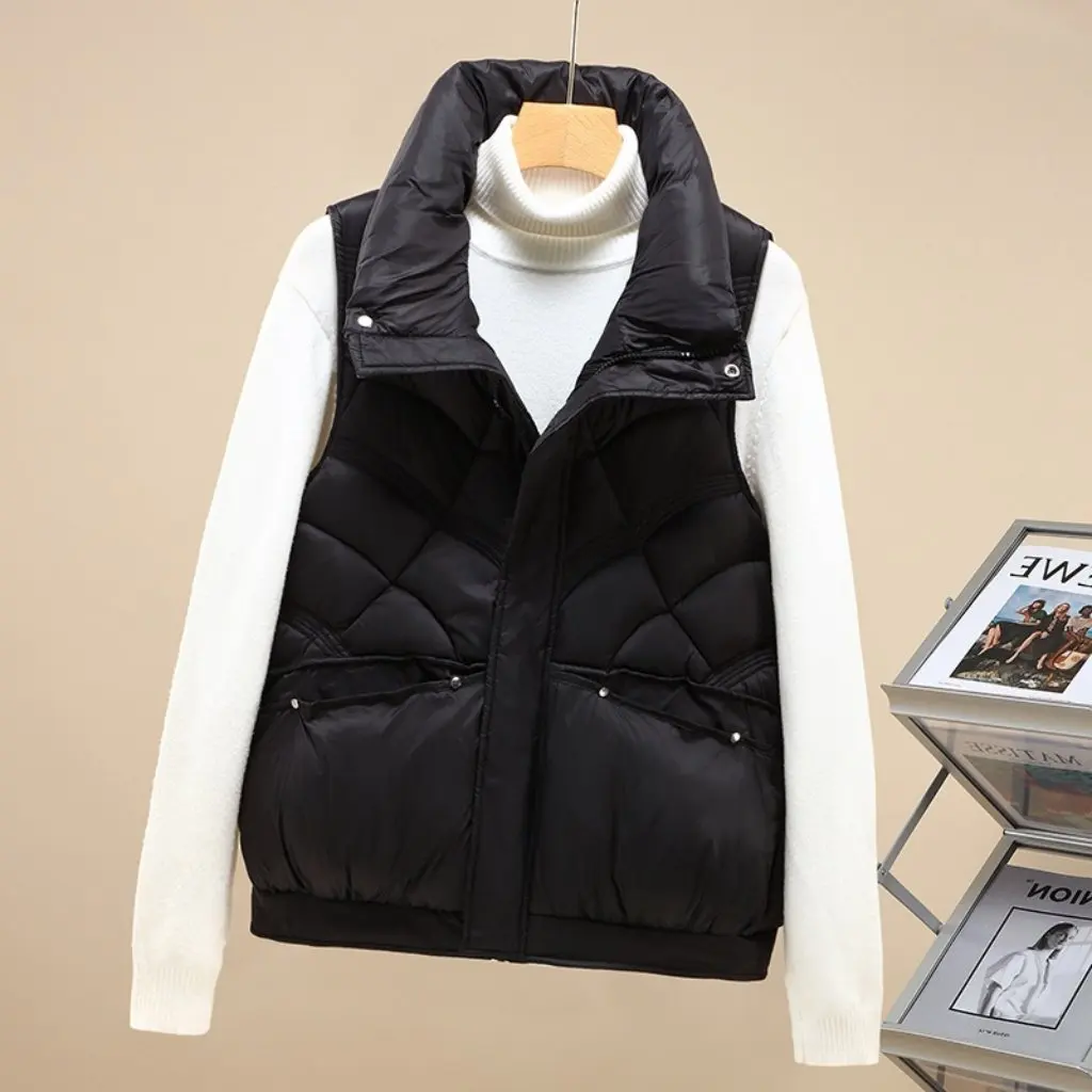 

Women's Cotton Vest Short Sleeveless Cotton-padded Jacket Thickened Casual Design Autumn Winter New Style Upper Body Fashion