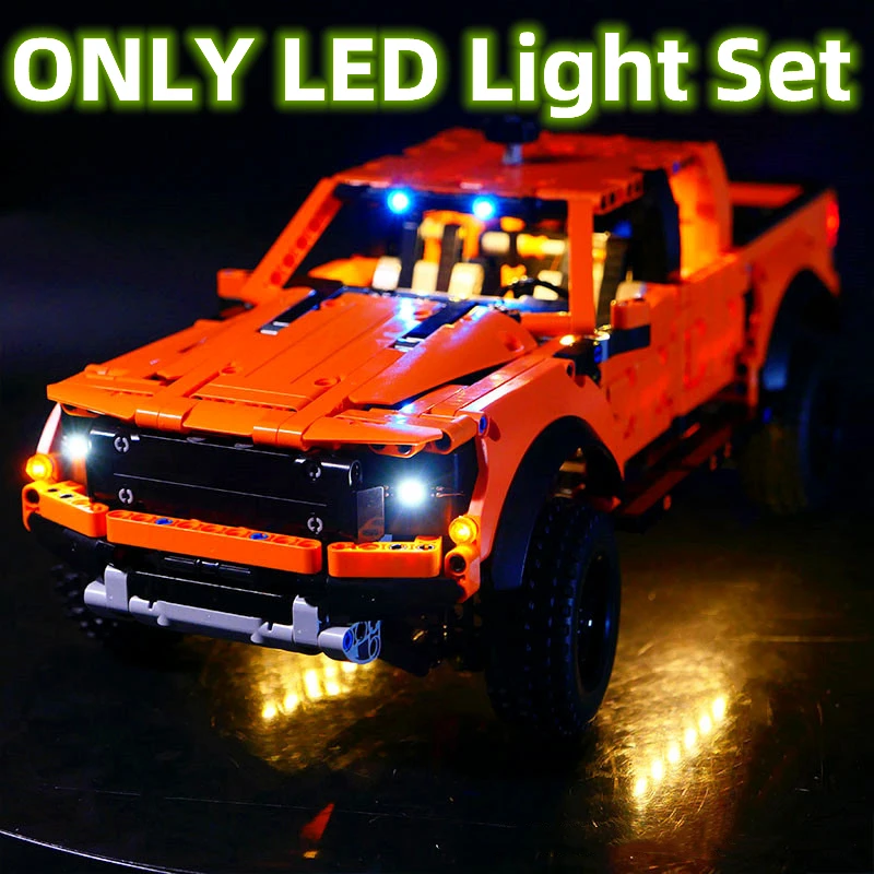 متوفر تطبيق للتحكم عن بعد للسيارات LED مجموعة إضاءة FordF 150 Raptor متوافق مع ليجو 42126 مكعبات بناء ملحقات الطوب