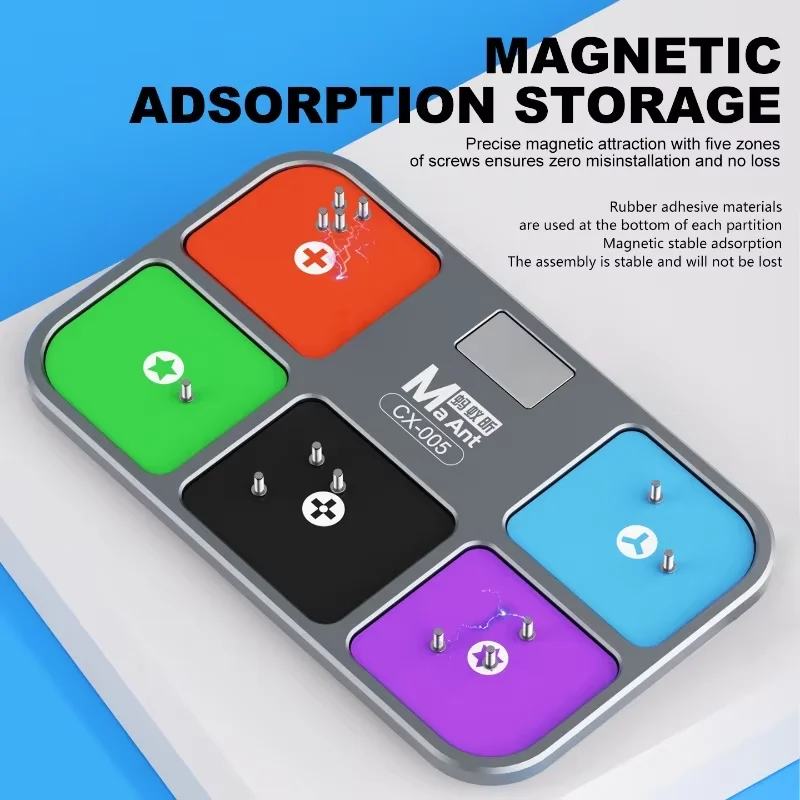 MAANT CX-005 Screw MagDock Aluminum Alloy Magnetic Storage Tray Memory Board Tool Screw Classification Storage Pad Repair Tool