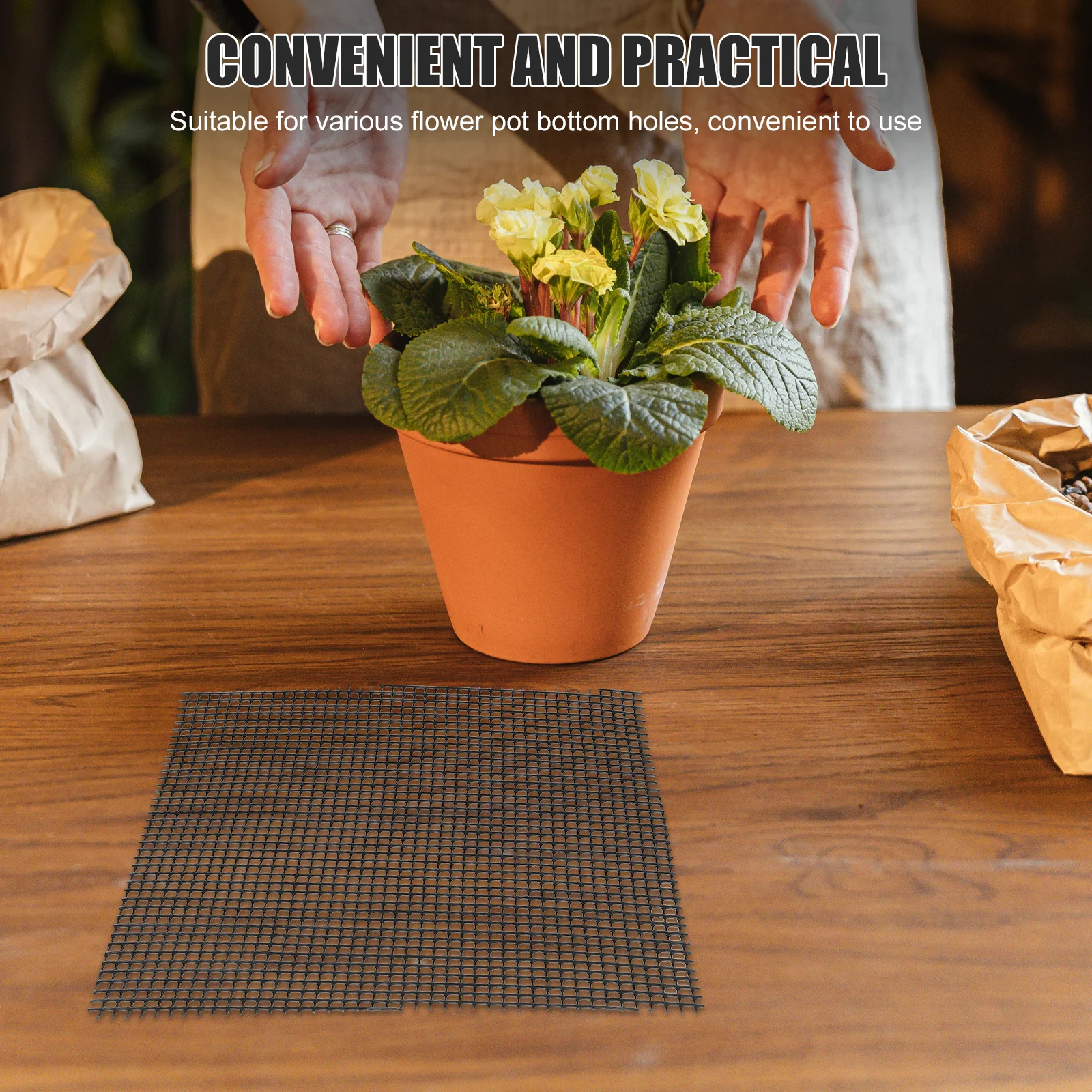 

5Pcs Flowerpot Mesh Pads Antileak Soil Proof Bonsai Pot Bottom Hole Pad Ventilated Breathable Garden Accessory