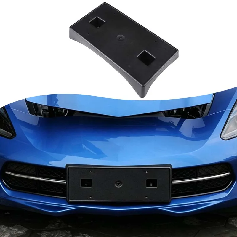 1Pcs ABS Black For Chevrolet Corvette C7 2014-2019 Car Front License Plate Holder Car Exterior Modification Accessories