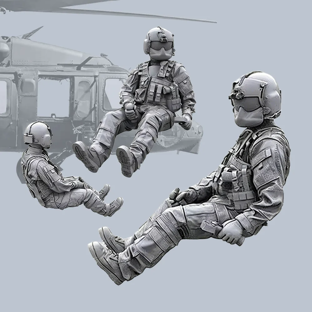

Набор для сборки модели из смолы 1/35: Американский пилот вертолета, военный солдат, неокрашенный, для самостоятельной сборки, высококачественная серая модель, коллекционный подарок для самостоятельной сборки