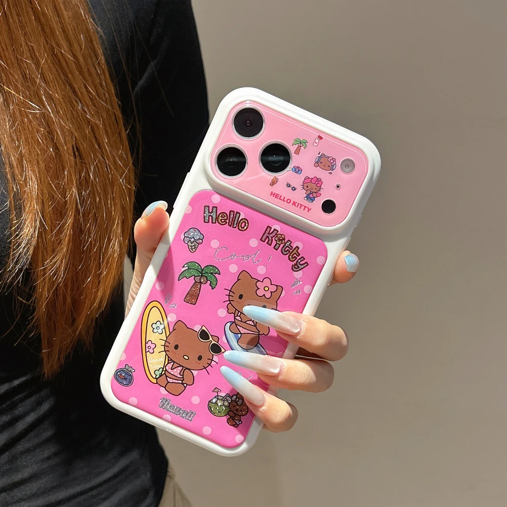 Fashion Cute Cartoon Sanrio Hello Kittty Summer Beach bikini Phone Case For iPhone 17 Pro 16 15  Pro Max Shockproof Hard Cover view 3