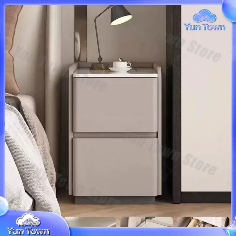 for Solid Wood Bedside Table Ultra Narrow Light Luxury Modern Small Nightstand for Bedroom Home Office Minimalist Furniture