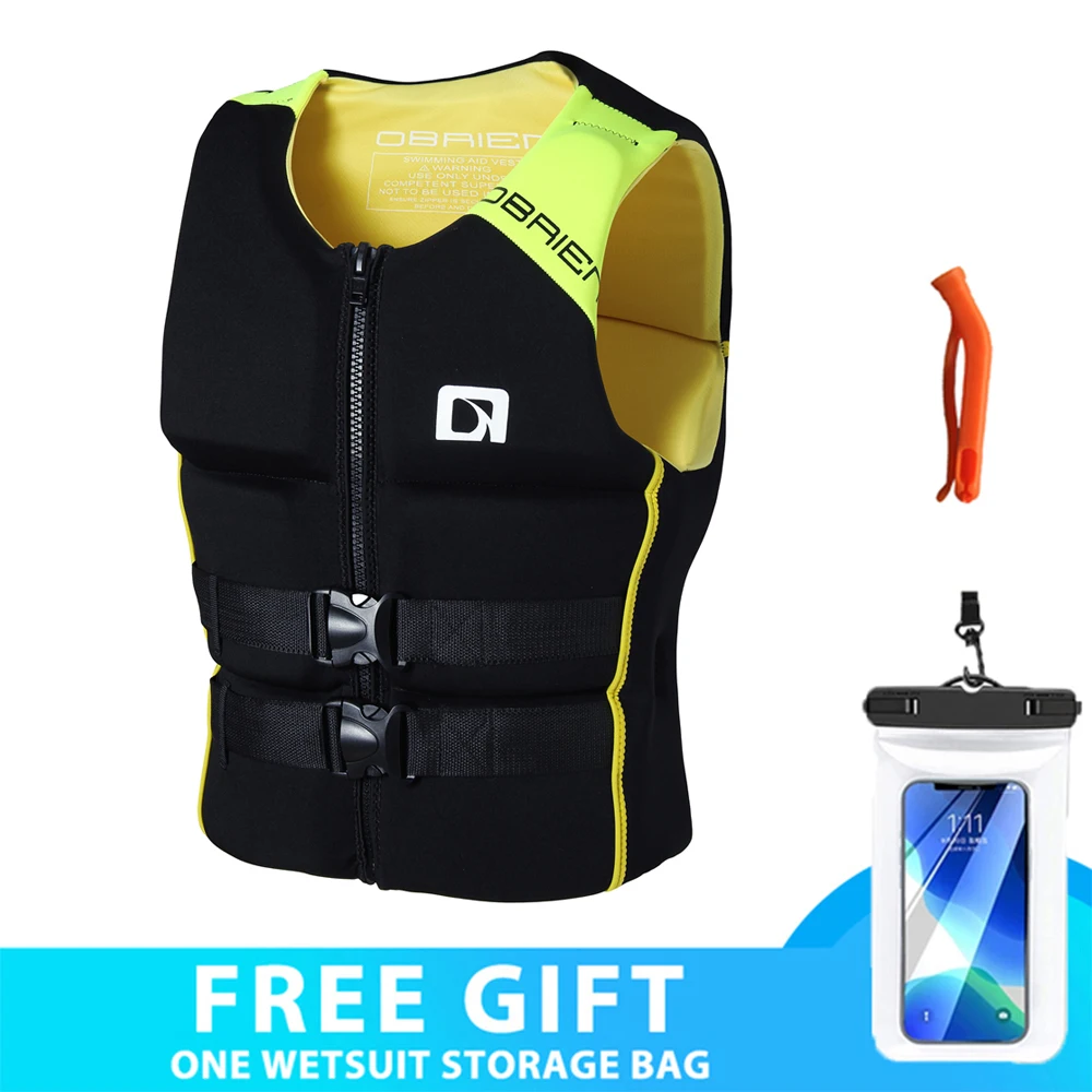 Neoprene Life Vest Adults Surf Life Jacket Motorboats Wakeboard Raft For Boats Fishing Vest Swimming Drifting Kayak Water Rescue