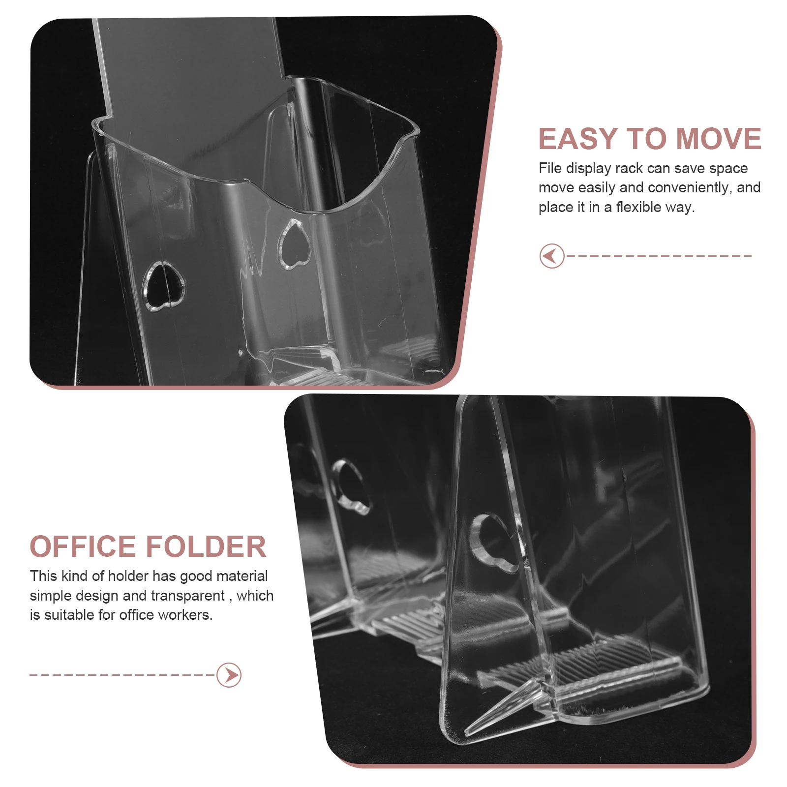 

4pcs Acrylic Display Stand Smooth Desk Company Front Exhibition Conference Table Clear Plastic Brochure Holder Lightweight