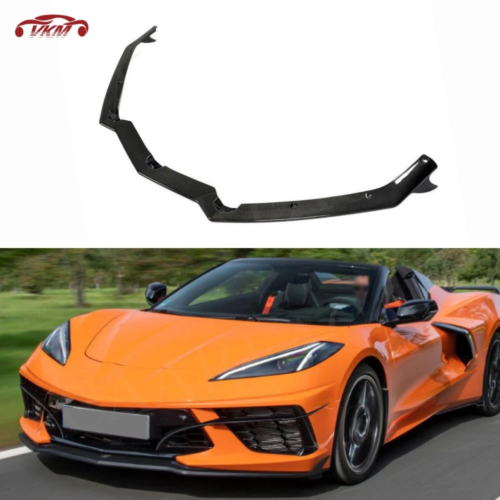 

Carbon Fiber Front Splitter Lip Front Bumper Lip Splitters For Chevrolet Corvette C8 2020-2021 Front Bumper Spoiler Lip FRP