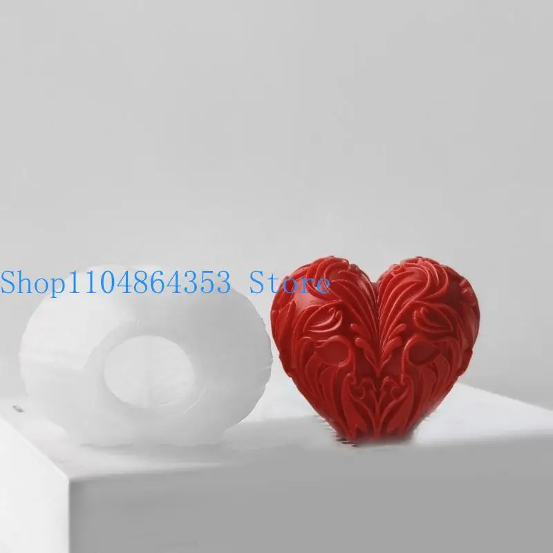 652F Flexible Making Mould Easy to Demold Silicone Heart Shaped Desktop Decoration Mold Jewelry Making Supplies