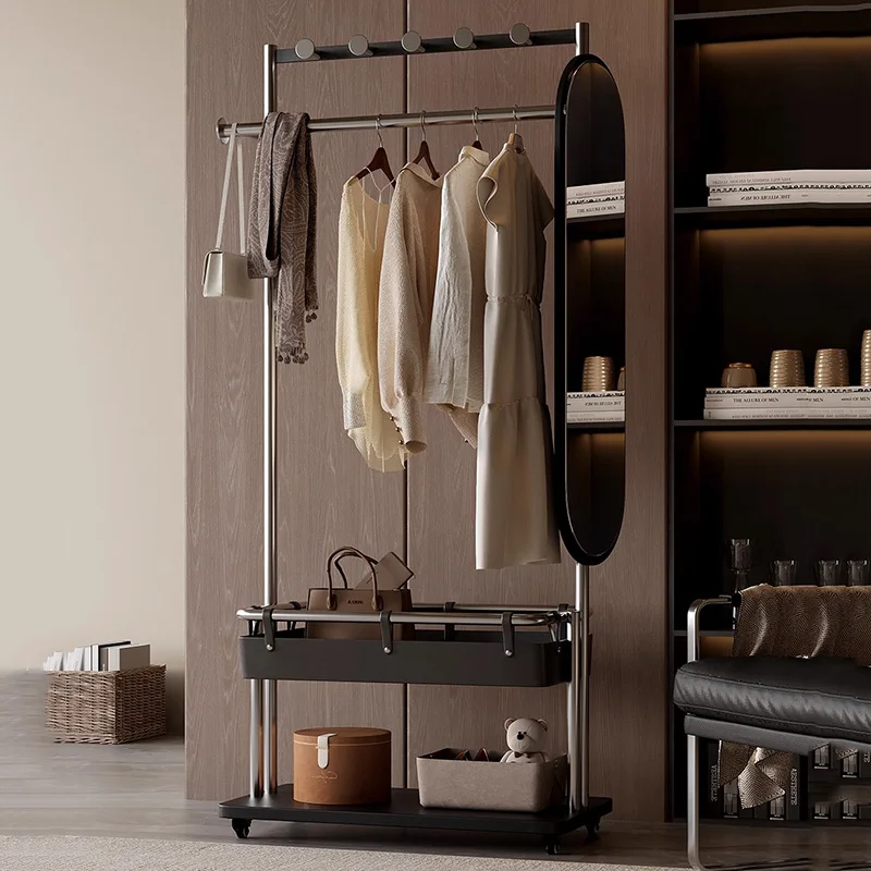 Detachable Minimalist Clothes Rack Place Saving Adjustable Storage Standing Clothes Rack Shelves Hanger Percheros Home Furniture