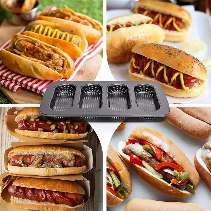 ABKO-Toast كعكة صغيرة من الفولاذ الكربوني قالب هوت دوج صينية خبز غير لاصقة سهلة السقوط على ساندويتش منزلي