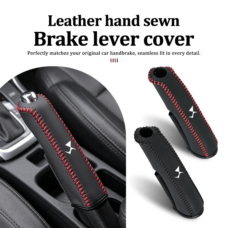 Leather Car Hand Brake Cover Handbrake Grip Protector Sleeve For DS SPIRIT DS4S DS3 DS5 5LS DS6 DS7 DS9 E-Tense WILD RUBIS