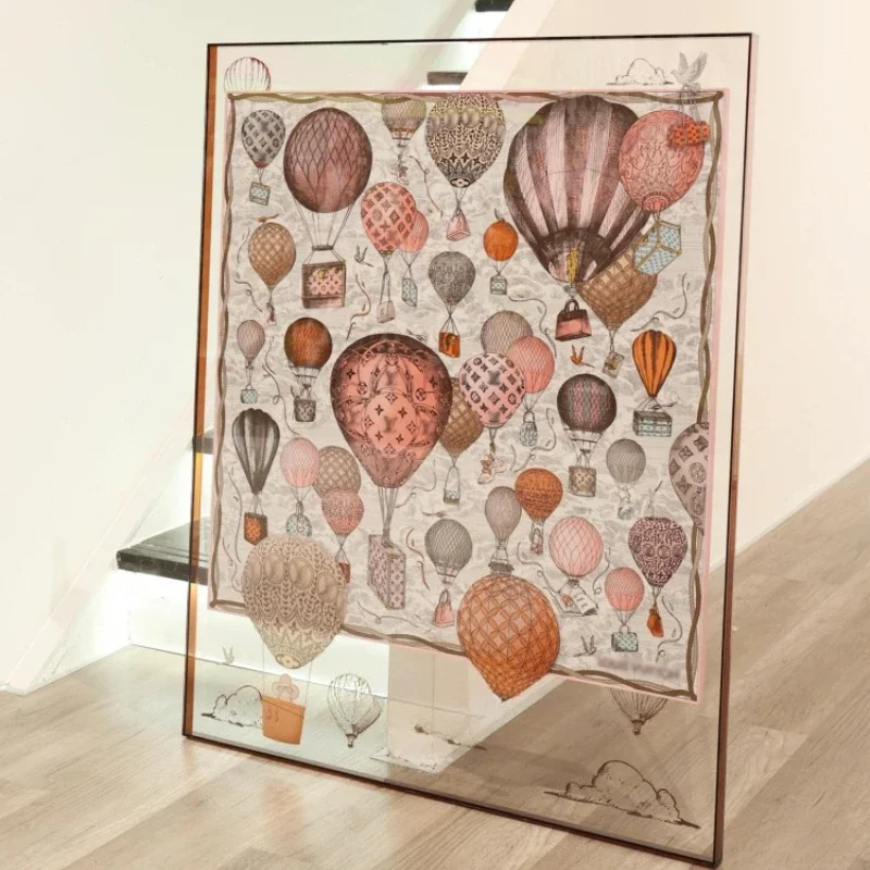 Silk scarf decoration painting light luxury luxury French living room entrance door entrance corridor hanging painting