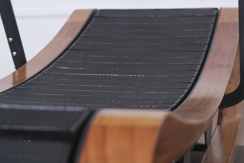 Zero Electricity Manual Mechanical for Home & Commercial Use LCD Display Steel Frame Wooden Curved Treadmill