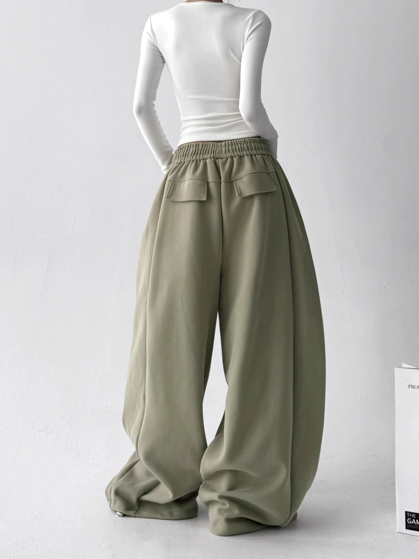 Luźne spodnie sportowe z wysokim stanem i szerokimi nogawkami damskie, w stylu lazy, jesienno-zimowe, nowe spodnie do tańca ulicznego dla wysokich kobiet.