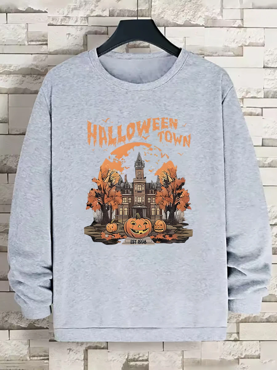 Sweatshirt met ronde hals, lange mouwen, bedrukt, casual, warm, stijlvol, persoonlijkheidspatroon, zwaargewicht (stofgewicht 220–320 g/m2)