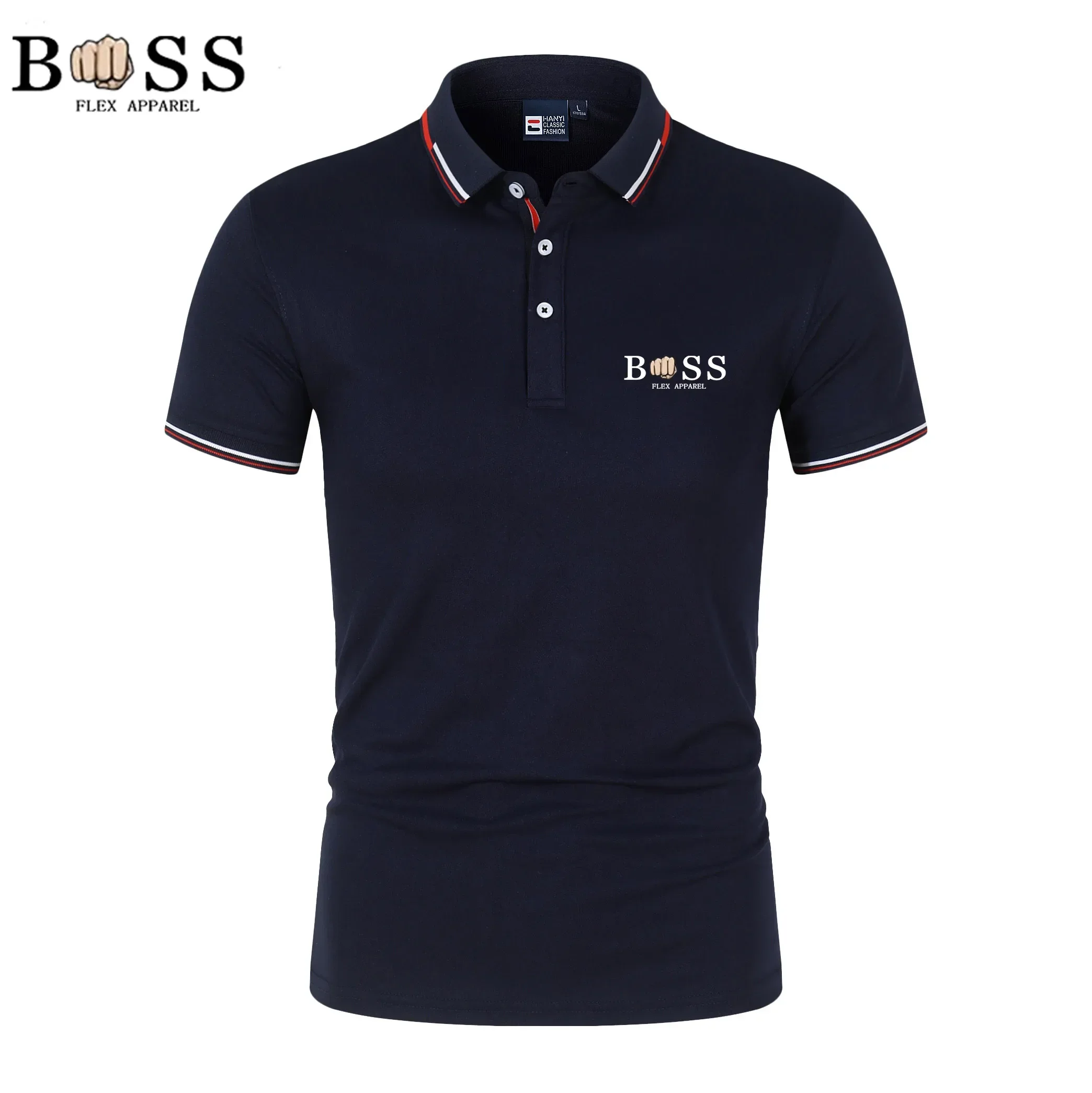 Polo de manga corta con solapa para hombre, camiseta informal de negocios a la moda, ajustada, de verano, novedad de 2024