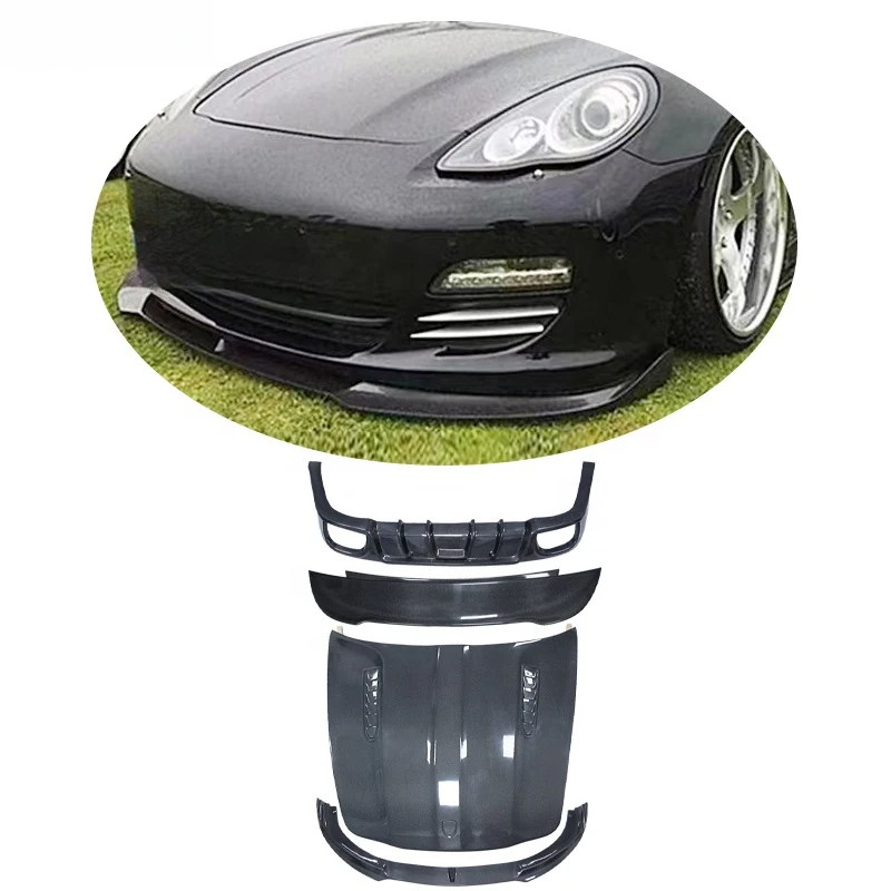 2010-2013 Auto-Karosserie-Kit - Carbon-Faser Stoßstangenlippe Seitenschweller Motorhaube Heckdiffusor Spoiler