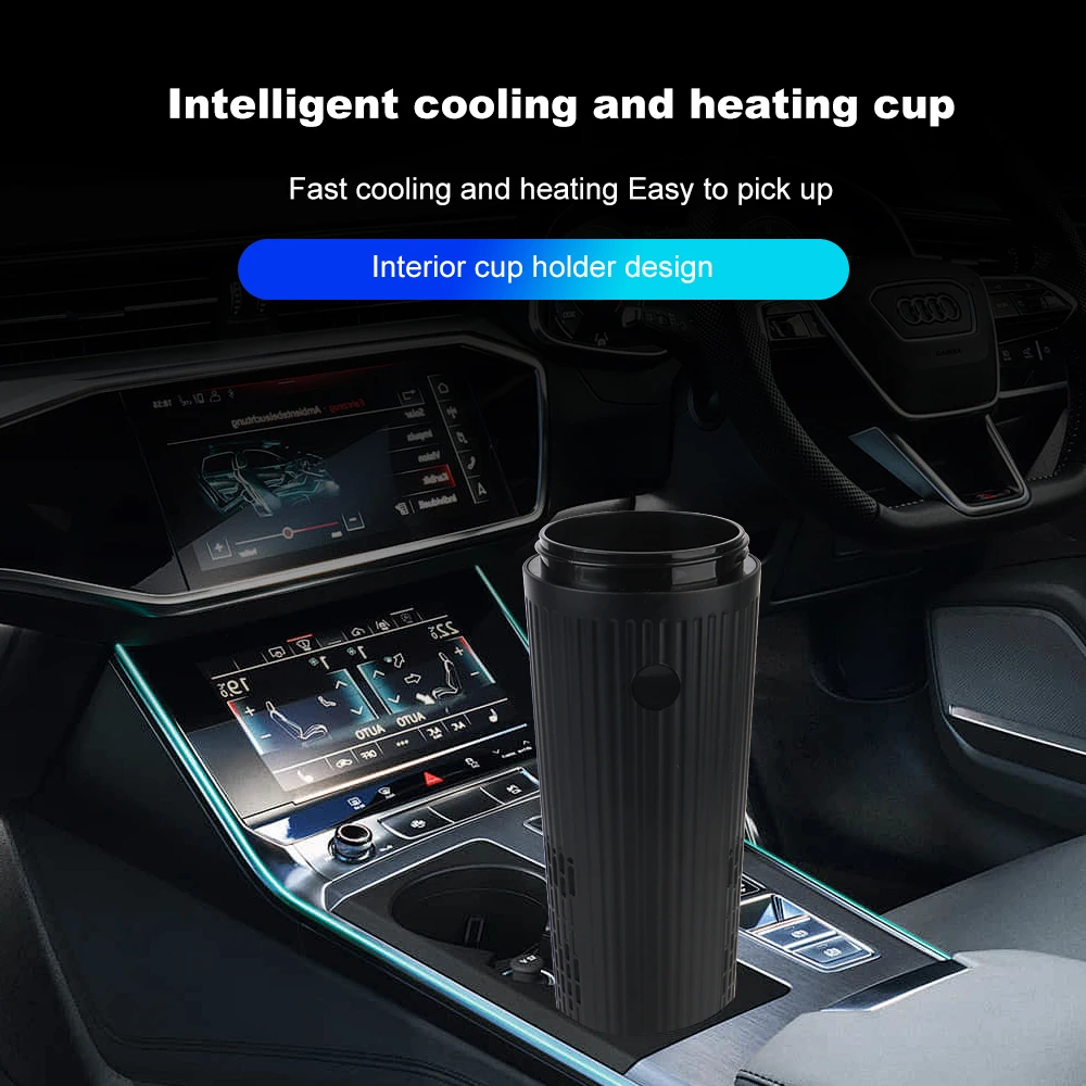 330ML 36W 12V Kettle Coffee Mug Intelligent Cooling Heating Stainless Steel Vacuum Cup Car Thermos Mug Cigar Lighter Adapter