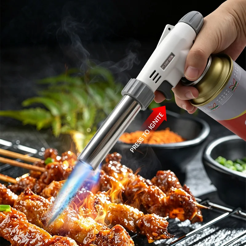 Portable Gas Blow Torch with Adjustable Flame Multi‑Functional Tool for Camping BBQ Baking Outdoor Cooking Heating