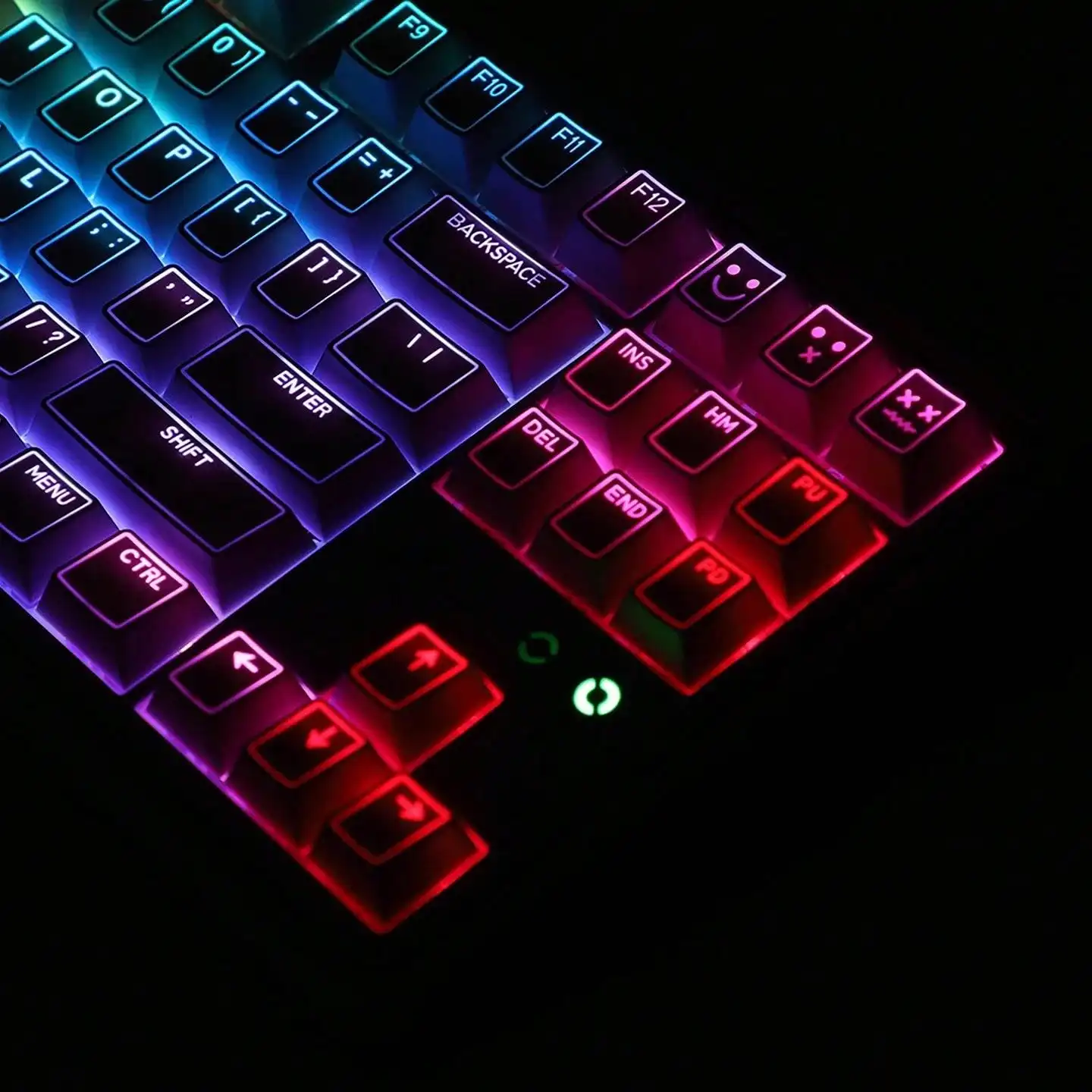 130 Keys Black Shine-Through PBT Keycaps Set, OEM Profile, Translucent Side-Printed, Compatible with Magnetic Switch/Hall Effect Keyboard, Multi-Layout (Full Size, TKL, 60% ANSI ISO)