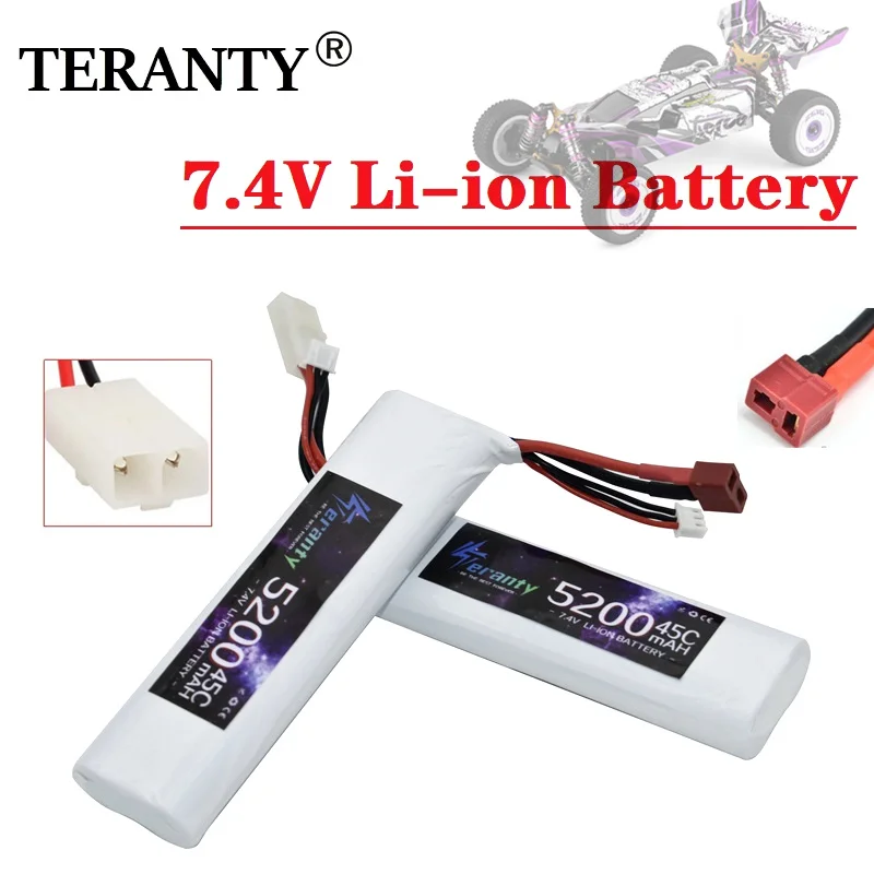 7.4V 5200mAh 45C Lipo Battery For RC Toys Tanks Cars Parts With T / Tamiya Connectors 2s 18650 Battery Upgrade 7.2V With Charger