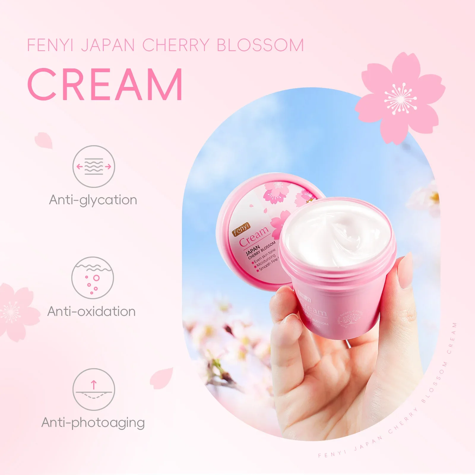 Fenyi Japan Sakura Face Cream Cosmetics Moisturizing Cherry Blossom Essence Facial Cream Lotion Emulsions Face Skin Care 40g