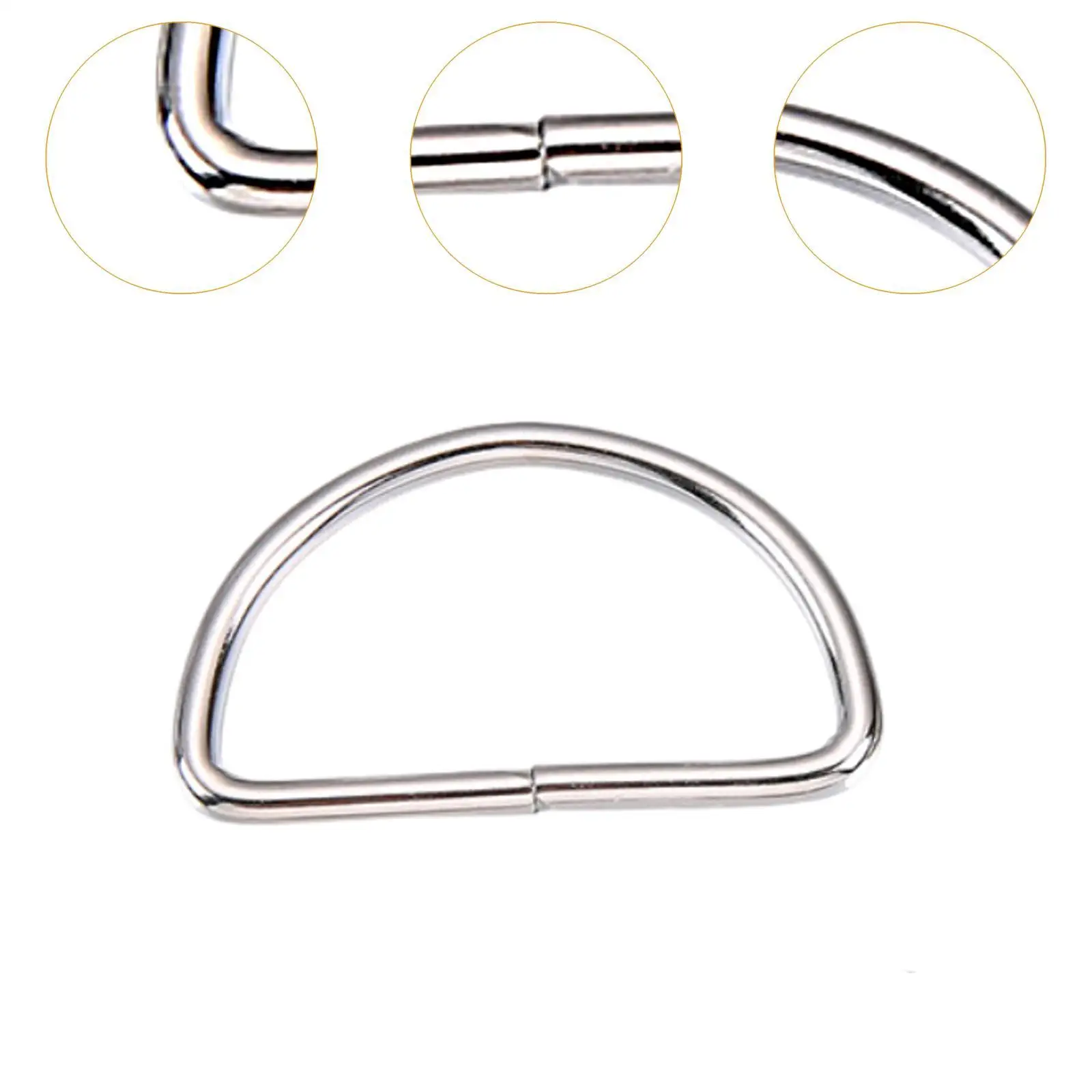 20 Pieces D Ring Buckles Decorative Hardware for Collars Repairing Luggage