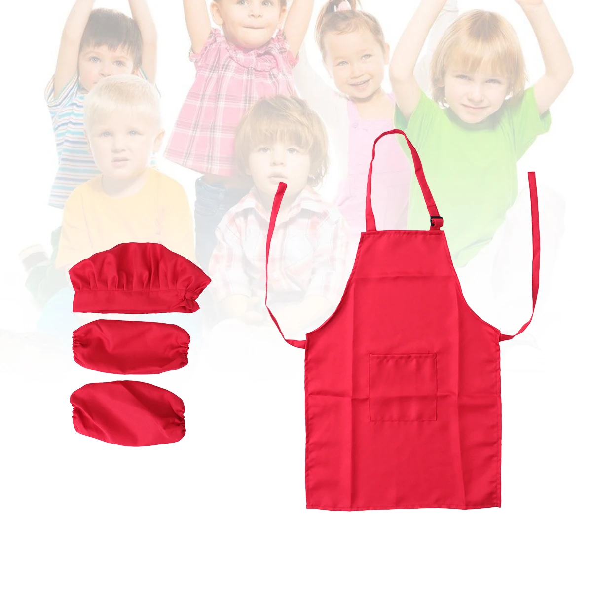 Zestaw Kapelusza i Rękawów dla Dzieci Zestaw Kucharski dla Dzieci Akcesoria na Imprezę Kucharską Materiałowy Łatwy Zestaw Kucharski dla Dzieci Czysty Długa Trwałość
