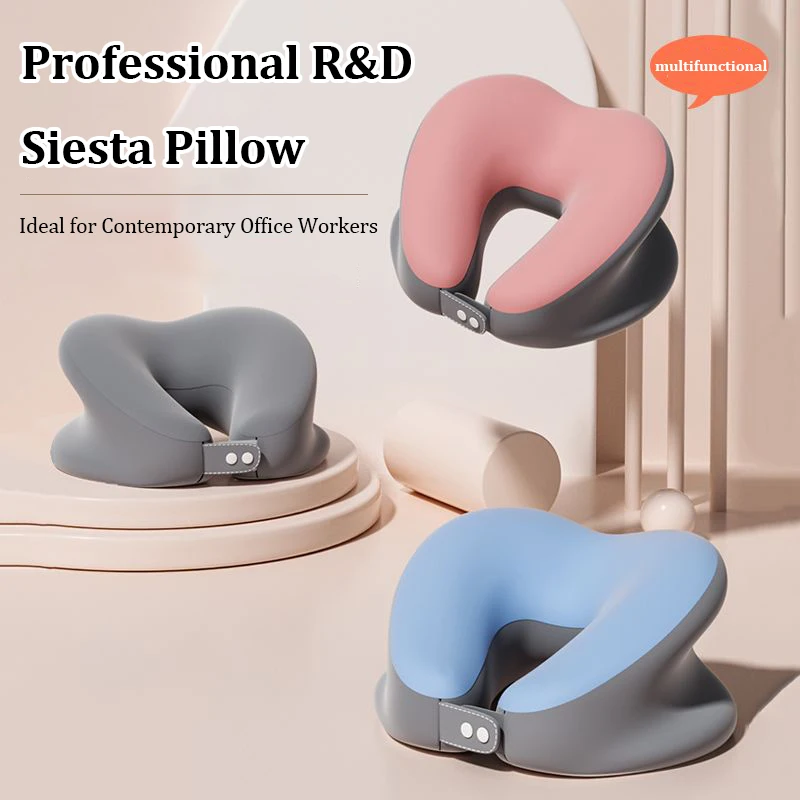 New U-Shaped Siesta Pillow Ergonomic Memory Foam Nap Pillow For Teenagers & Office Worker Neck Cervical Protection Relief Pillow