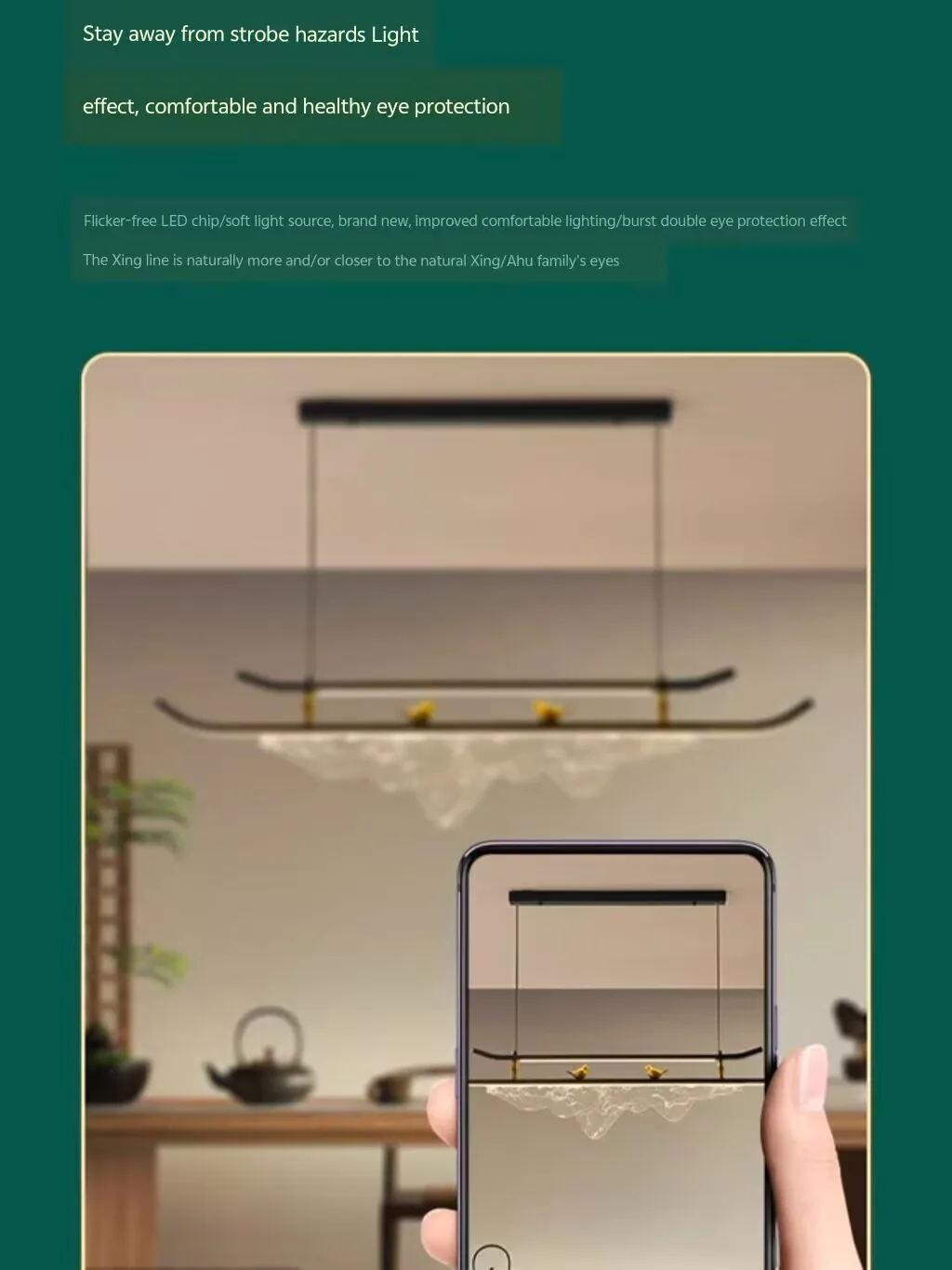 New Chinese style restaurant chandelier, Zen inspired tea room bar light, modern and simple long hanging lamp for study room