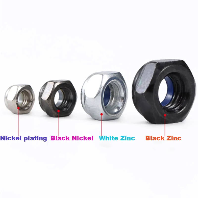 White/Black Zinc Hex Nut 4-40Pitch To 3I8-16Pitch U.S Made UNC Anti Loosening Self-Locking Nylon Locking Anti Slip Screw Cap