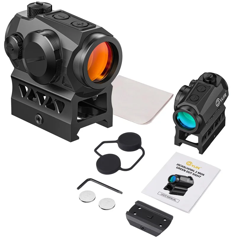 CVLIFE Red Dot Sight 1x20mm 2 MOA Motion Awake Red Dot Scope Compact Optics with Co-Witness Riser and Low-Profile Mount