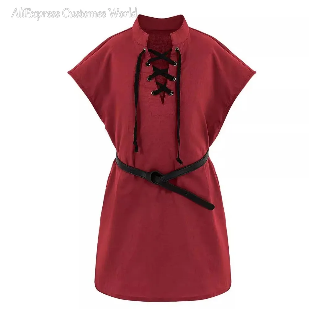 Crianças Medieval Renaissance Noivos pirata túnica top, traje grande, camisa com renda, meia-idade, viking cosplay, top guerreiro, meninos, menina