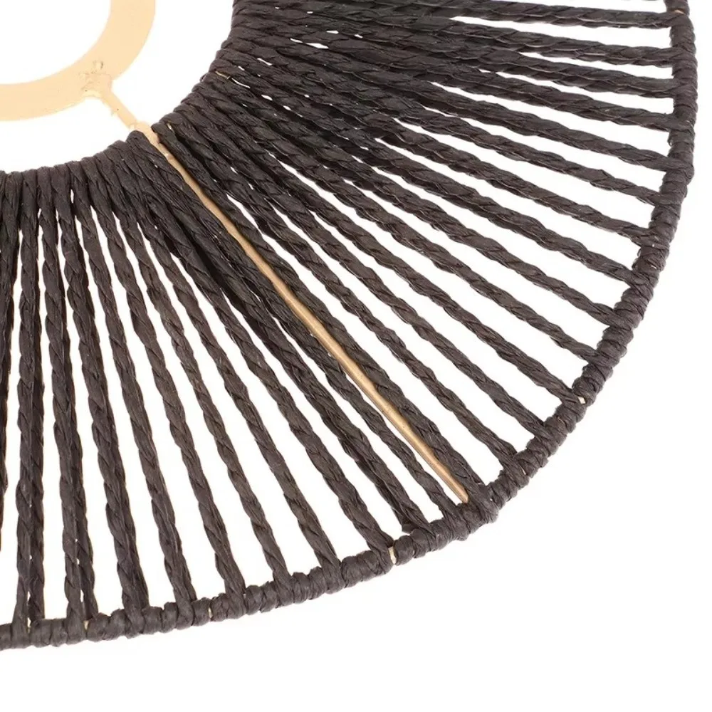 

Boho Vintage Rope Lampshade Paper Material Rustic Style Chandelier Cover Ceiling Mount Handwoven Pendant Shade Home Decoration