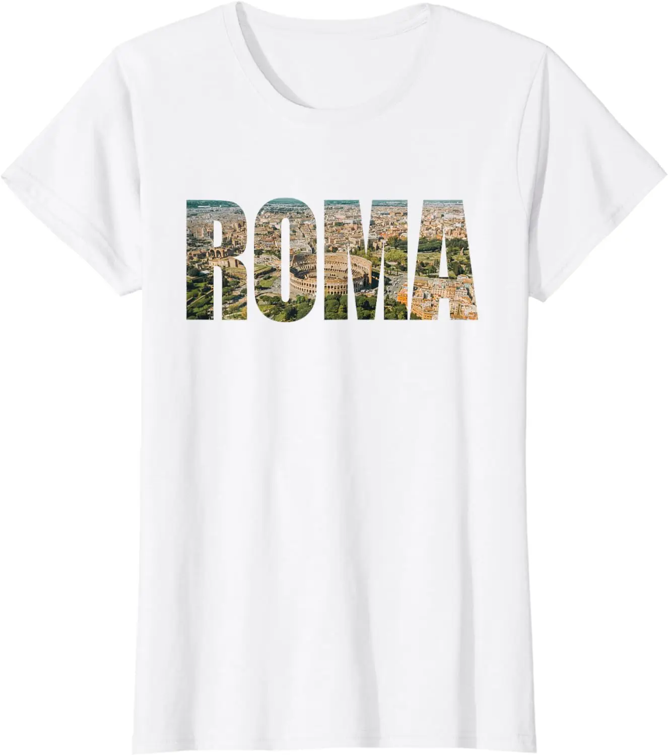 Roma Rome Italy Italia Urban Skyline Photography Font T-Shirt