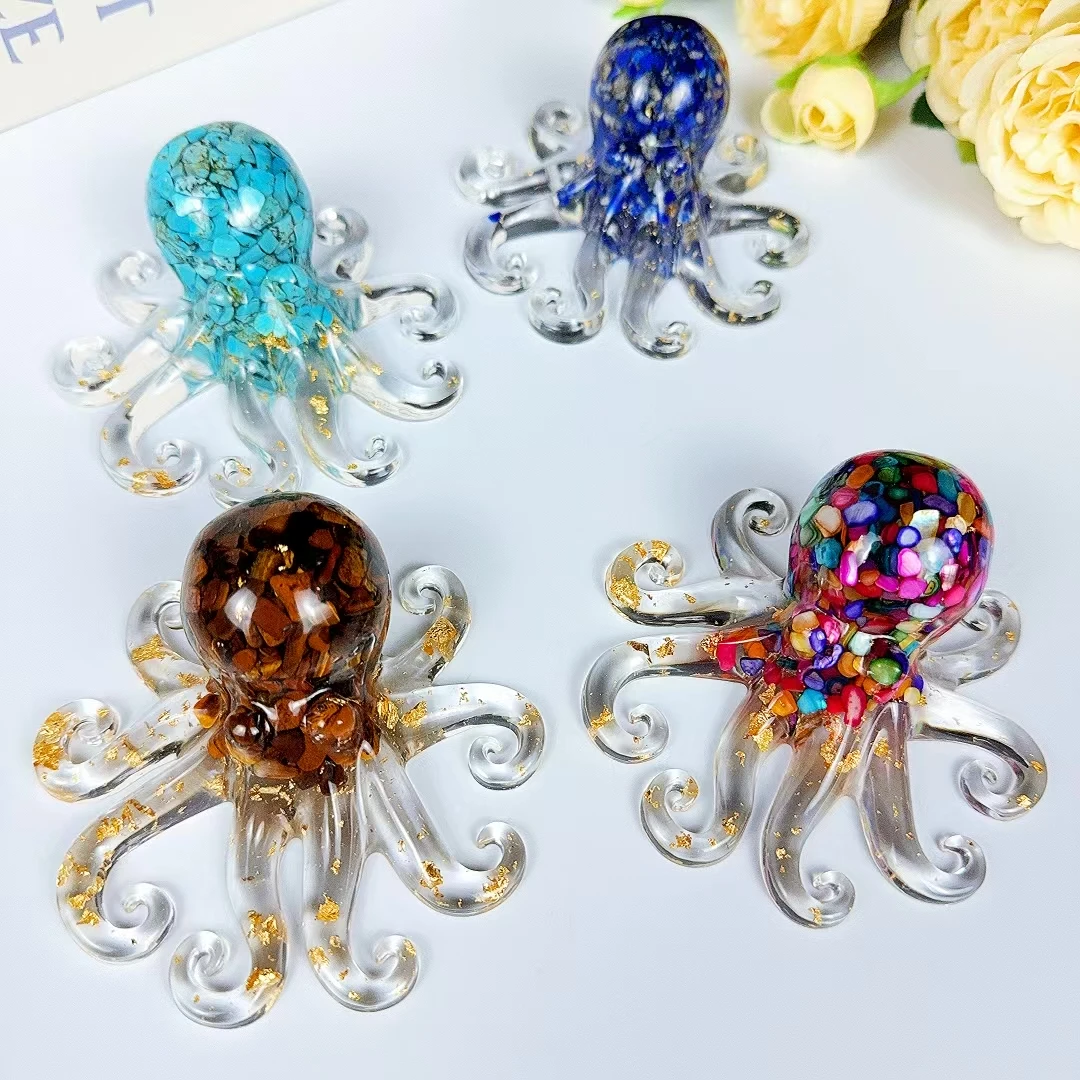 1 قطعة قطرات كريستال تصنع الأخطبوط، كريستال صنع زخارف الأخطبوط، هدايا كريستال للديكور الداخلي