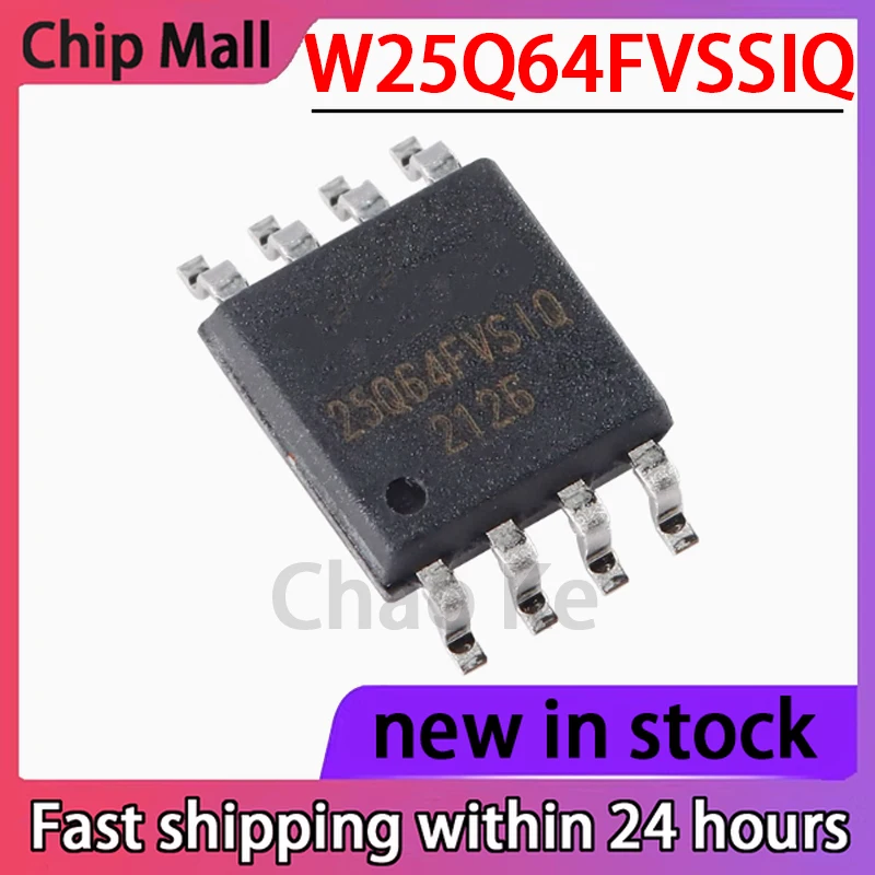 5PCS W25Q64FVSSIQ 25Q64FVSIQ SOIC-8 Chip de memoria flash serie de 64M bits