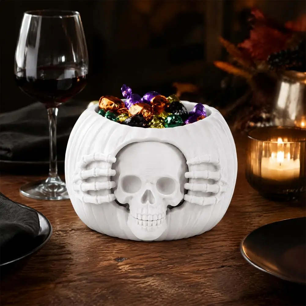 Autumn Desktop Decor Accessories Halloween Pumpkin Desk Organizer Halloween Skull Pumpkin Pen Holder Spooky Pencil Cup for Party