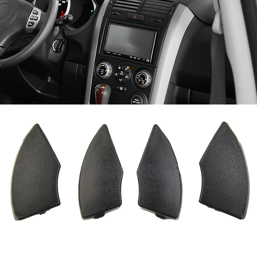 Juego de cubiertas de molde embellecedoras para coche Fiat 500, accesorio negro para quitar botones de Radio Cd, decoración de automóvil, 4 unidades