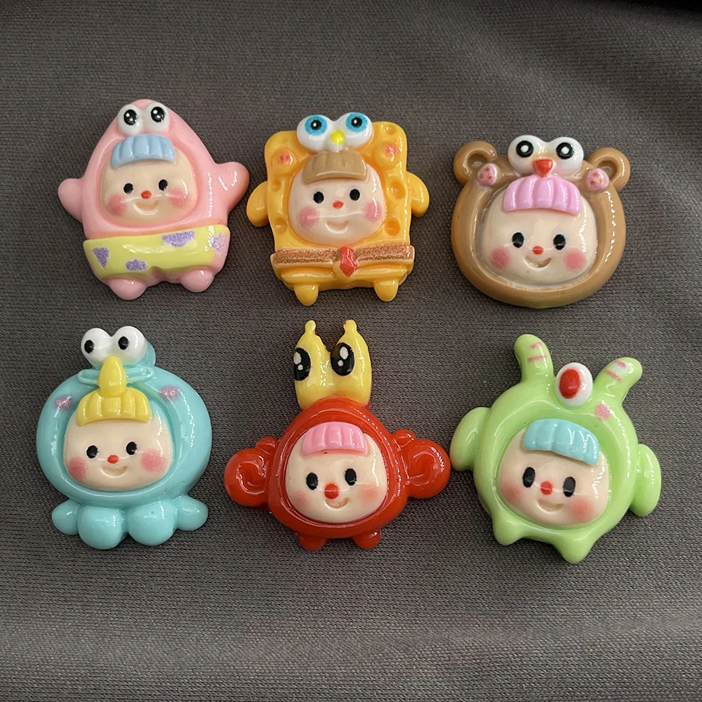 

5 шт., кукла-океан, драг Дуомей, мультяшные ювелирные аксессуары из смолы, чехол для мобильного телефона «сделай сам», кремовый клей, заколка ручной работы с плоской задней частью