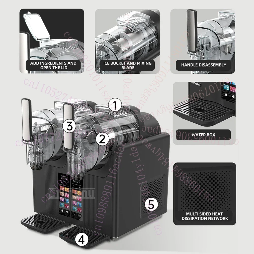 Double Cylinder Smoothie Machine Commercial Softice Machine Automatic Beverage Machine