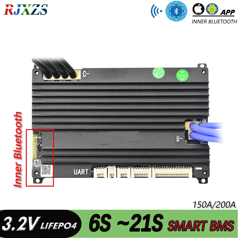 XiaoXiang 7S to 21S 200A 300A Large Current New DIY LiFePO4  BMS With Android Bluetooth-Compatible APP Software Alloy