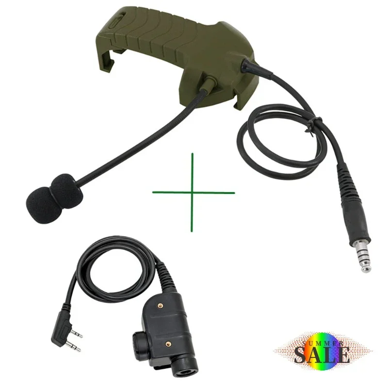 External Microphone Kit With Ken Plug PTT Tactical Headset Adapter for Walker's Razor Electronic Hearing Protection Headphone