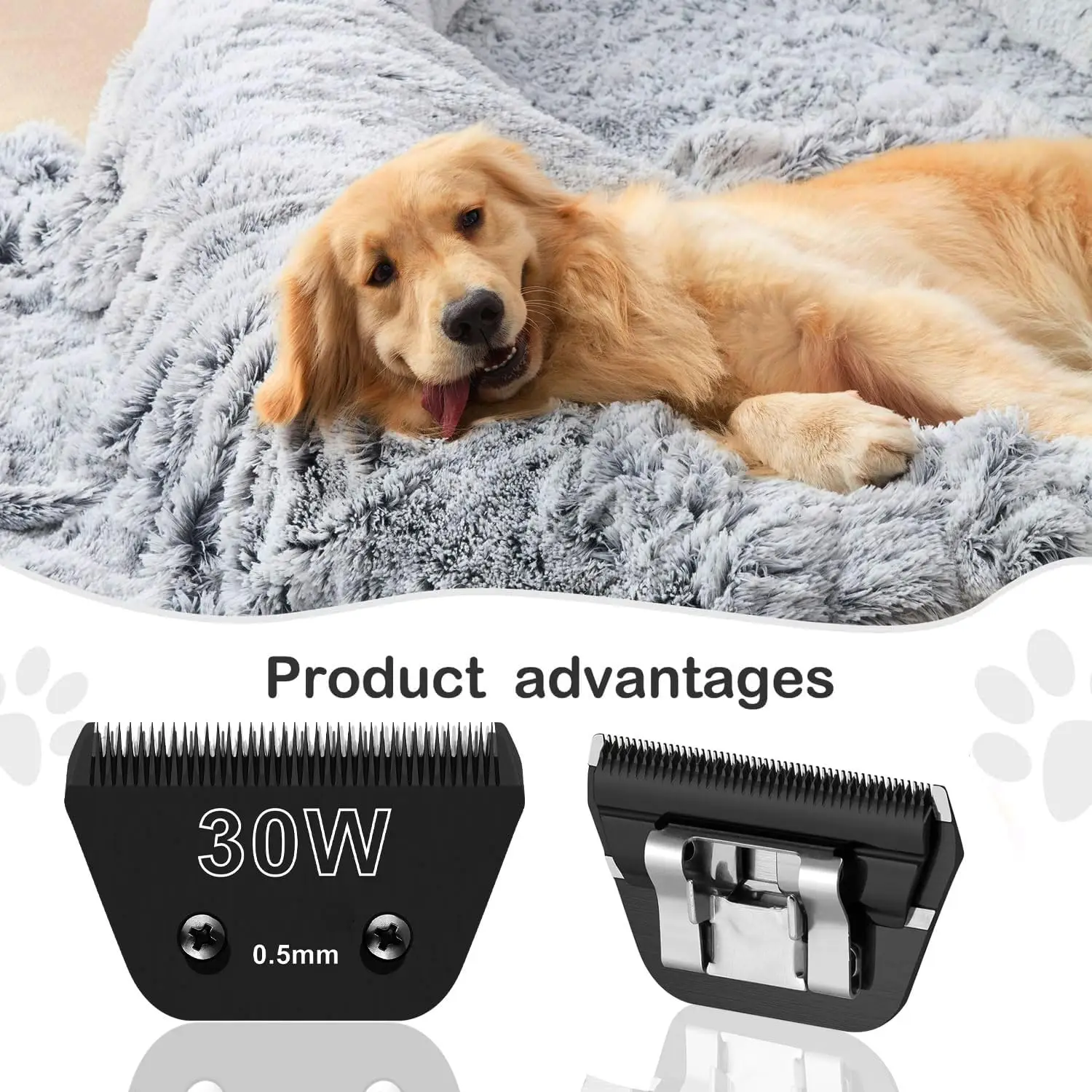 Wide Blade Dog Hair Trimmer Pet Grooming Compatible With Andis, Oster A5, Wahl Km10 Animal Clipper 30W+10W+7FW+5FW+4FW