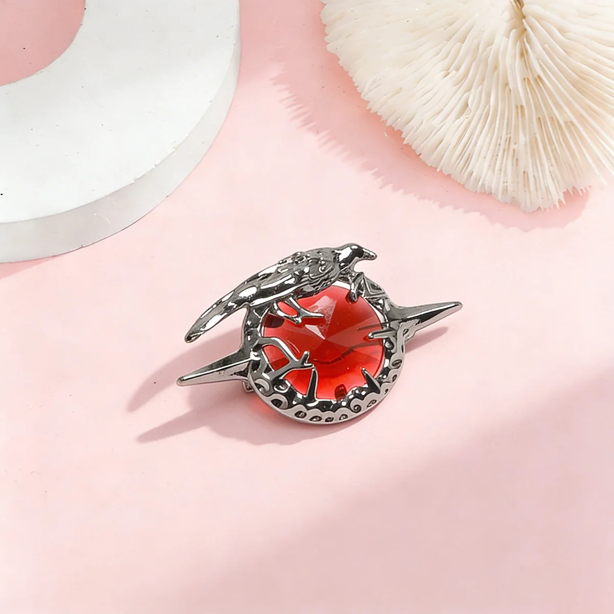 Love And Deepspace Sylus Brooch Cosplay Black Crow Badge Alloy Corsage Pin Clothes Backpack Decoration
